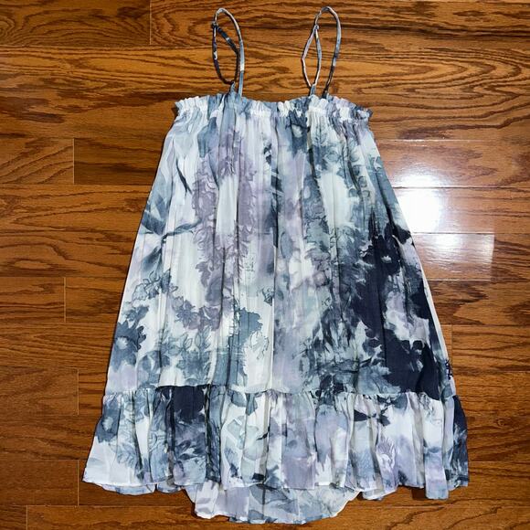 Stile Benetton Watercolor Floral Relaxed Ruffle Mini Dress Size XS - Picture 9 of 11